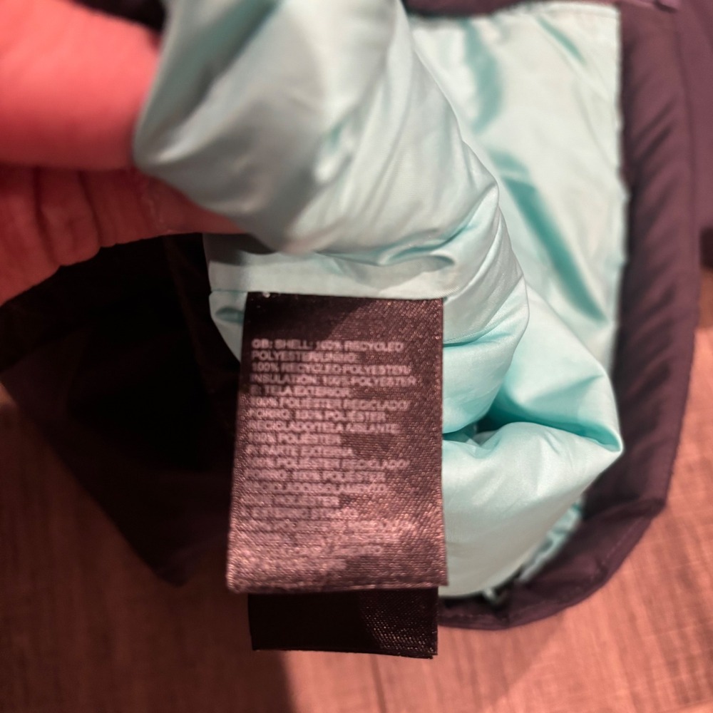 The North Face Womens Floral Quilted Insulated Jacket Gray Teal XS Full Zip - Picture 10 of 10